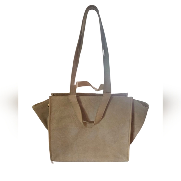 Margot New York Jamee Suede Tote w/ Interior Bag Very Roomy Double Handle NWT - Picture 2 of 8